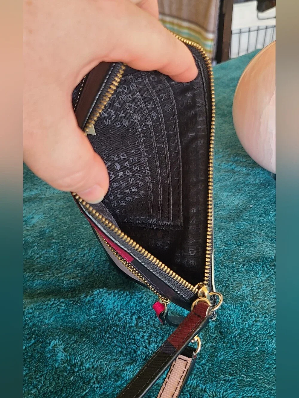 Kate Spade Pink Multi Leather Wristlet Clutch
